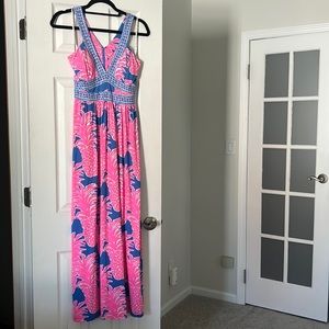 Pineapple print maxi dress